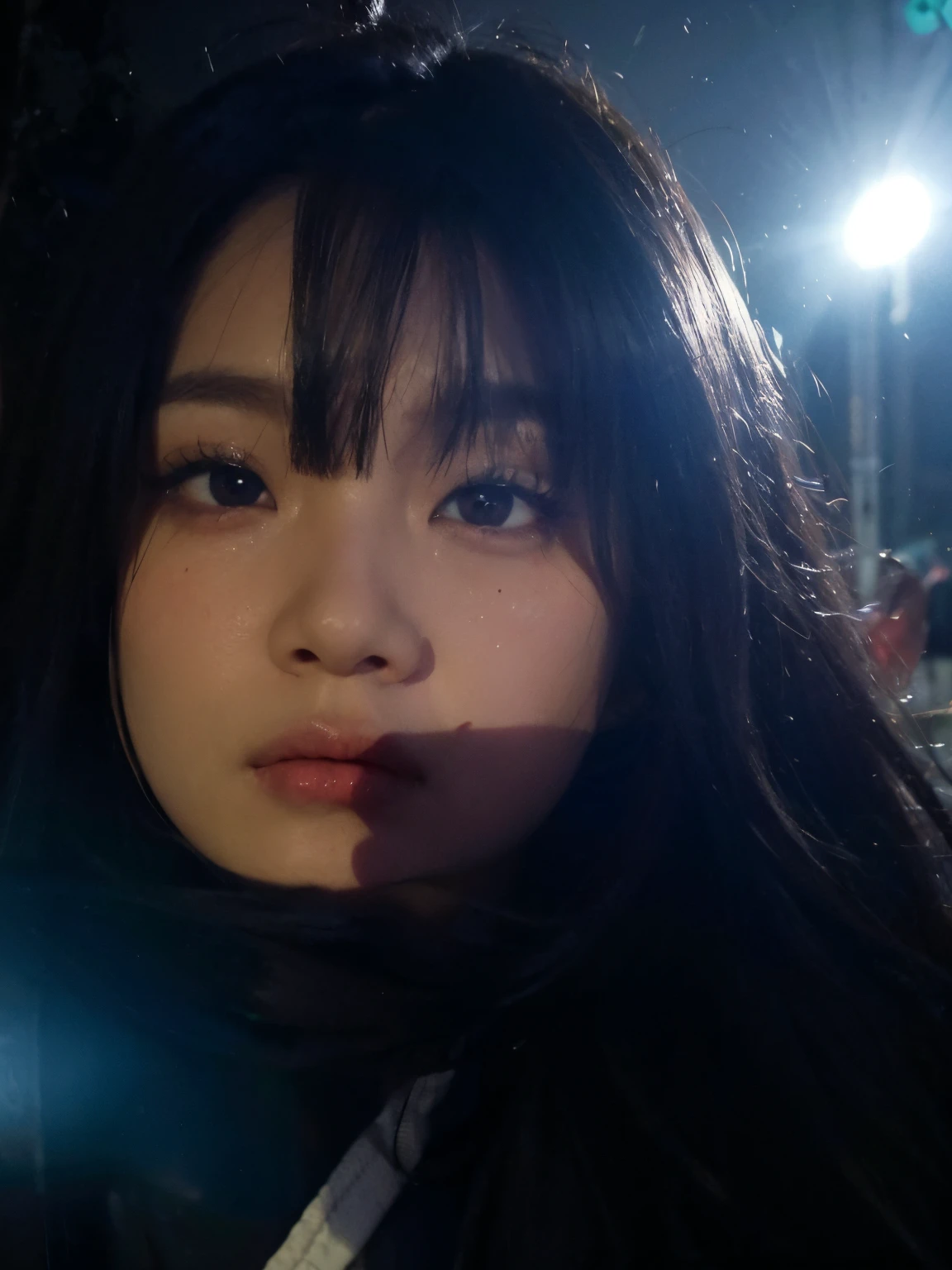 Clothes are tattered，Crying，looking toward the viewer，Dirty background，lies on the ground，Mouth open，and the tongue sticks out，A black face，Huge breasts，Legs open，White miniskirt，tight top，Hyper-realistic style，The light is dim，Hands are tied，Perfect facial features，Red eyes and crying，White skin of the