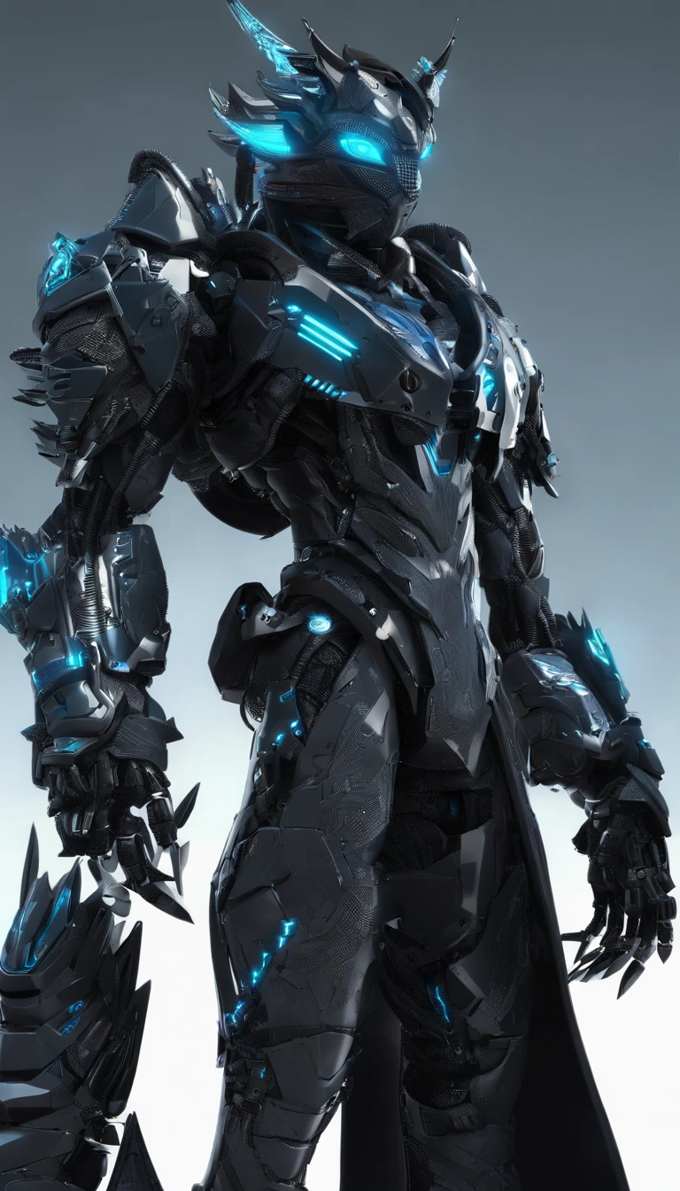 Upload to E621, (male anthro-dragon), Stood up, 独奏, super heavy，Limb fat，White hair, Detailed scale texture, Dragon wings, (at the battlefield), (nakeness), Black blue body，Purple blue and black blue scales，blue belly,dark blue belly，cellshading，The environment is dim，White Dragon Horn，Golden tattoo，victory pose（，（dragon gem），（（rajsha）），（kantanagamoli）），（up front view），Looks pleased，[simple backgound]，Detailed students，Masterpiece artwork，Caustics, edge lit, Singlelightsource, Sharp shadows, Single portrait, (digitgrade, toe claws), (beast wild),Mechanical armor，cyber punk personage，Mechanobiology，electric cables，a blue luminous eyes