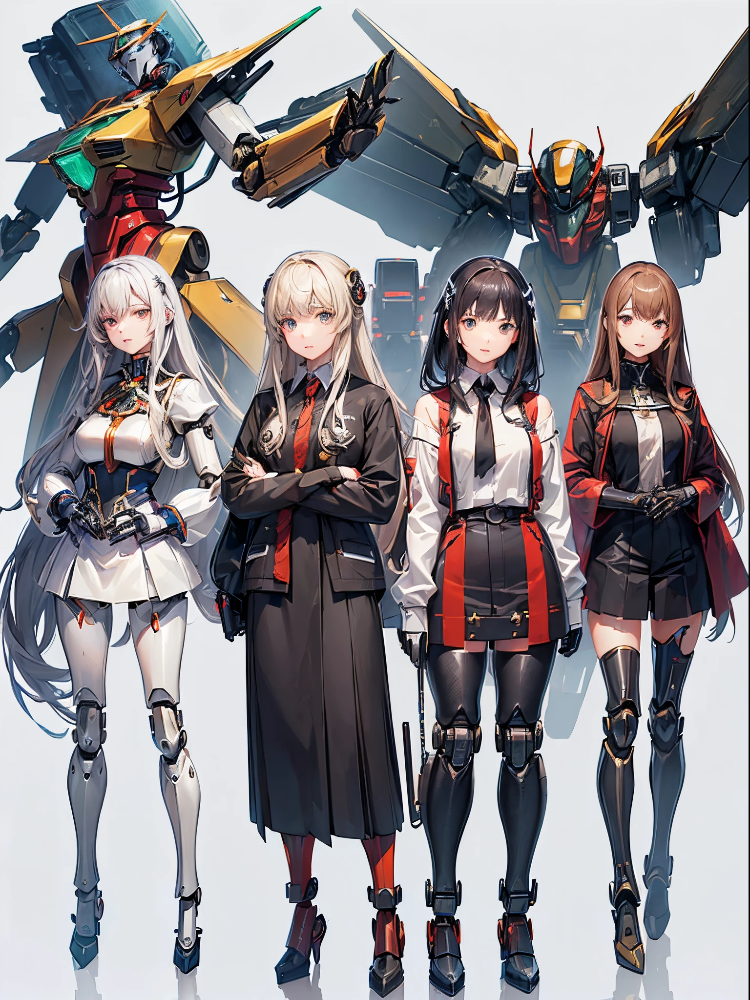 ((Finest quality)),(超A high resolution),(ultra-detailliert),(Meticulous portrayal),((Best Anime)),(Finest works of art),(Ultra-Precision Art),(The art of astounding depiction,Overwhelming depiction:1.5),(Complex and detailed science fiction art), (Female robot:1.6),(The whole body is a mechanical part:1.7),(parts that emit light:1.5),arm:1.5,(Multi-legged mecha:1.5)