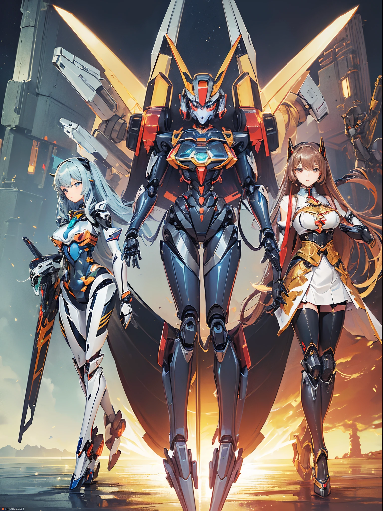 ((Finest quality)),(超A high resolution),(ultra-detailliert),(Meticulous portrayal),((Best Anime)),(Finest works of art),(Ultra-Precision Art),(The art of astounding depiction,Overwhelming depiction:1.5),(Complex and detailed science fiction art), (Female robot:1.6),(The whole body is a mechanical part:1.7),(parts that emit light:1.5),arm:1.5,(Multi-legged mecha:1.5)
