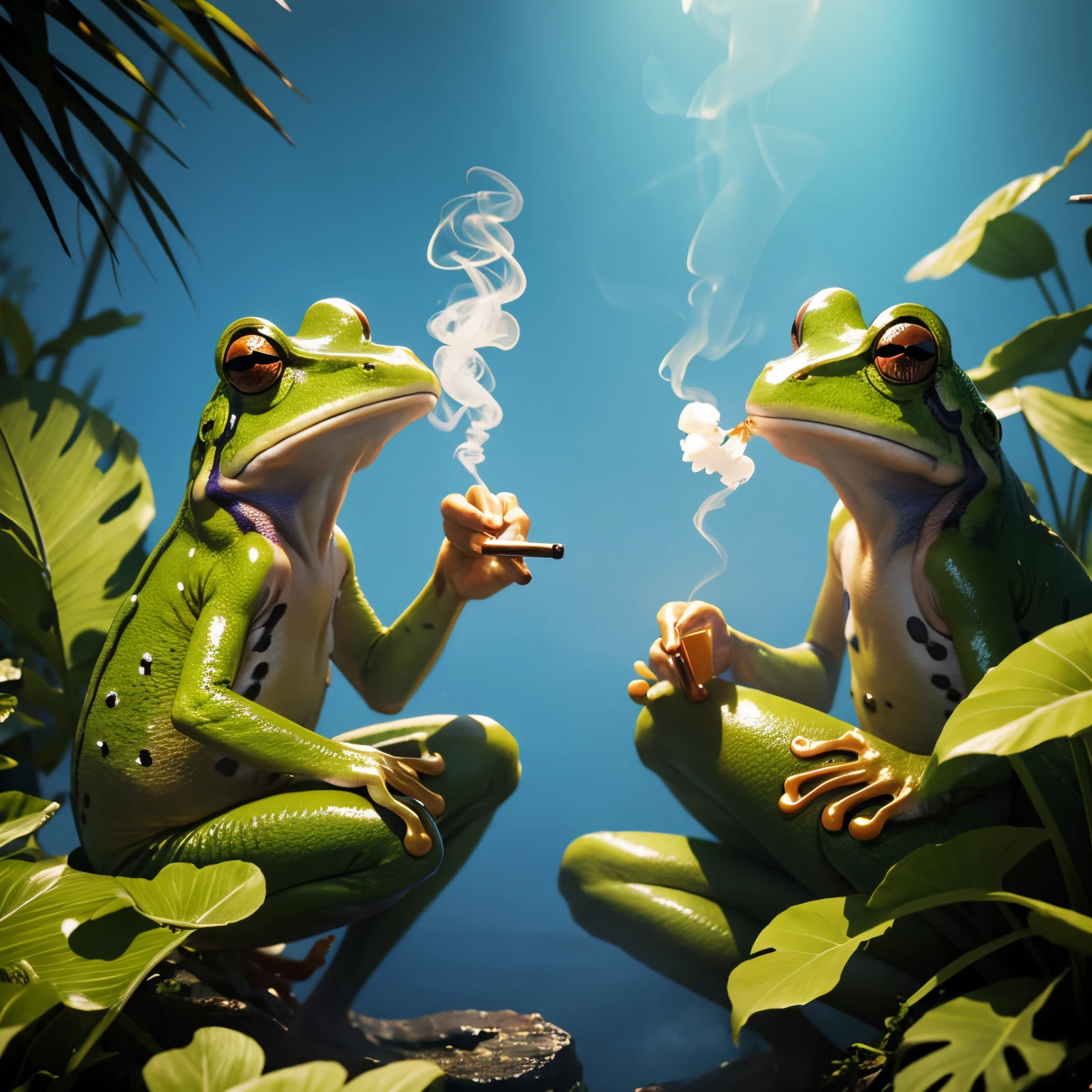 Frogs Smoking