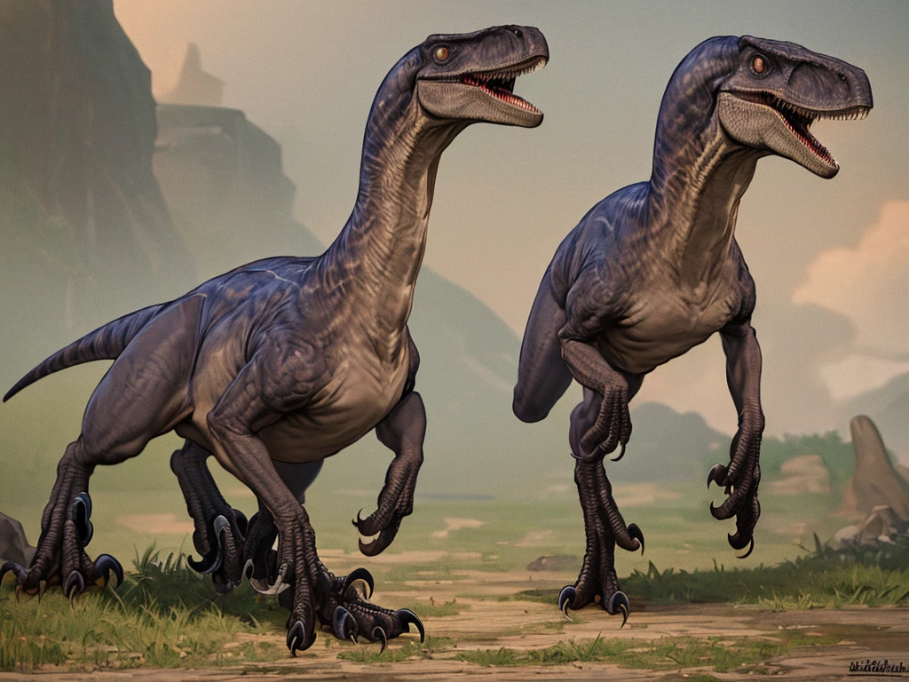 ((masterpiece,best quality)), absurdres, Velociraptor_Dino, penis, balls, feet, big feet, talons, big talons,