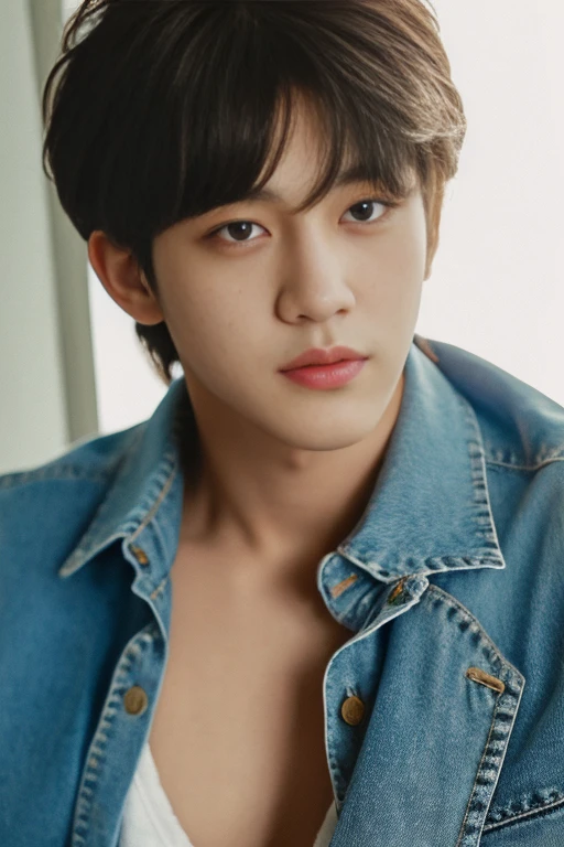 bts taehyung,Best quality, masterpiece, ultra high res, (photorealistic:1.5), raw photo, Muscular, mullet hairstyle, (masculine),real, Handsome