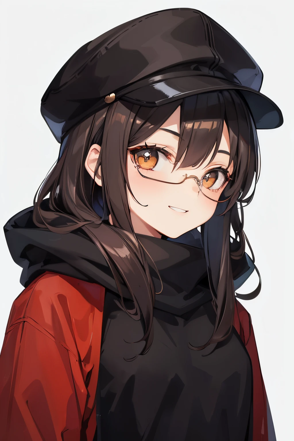 A face that plots something,Face showing teeth and smiling