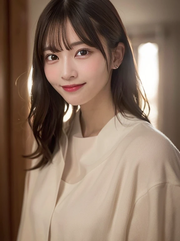 top-quality, realisitic, 8K, 独奏, a smile, ​masterpiece, 1girl in,depth of fields, profetional lighting, hight resolution,cute little,femele, full bodyesbian, ​masterpiece:1.2, portlate:0.6,s lips, mole,