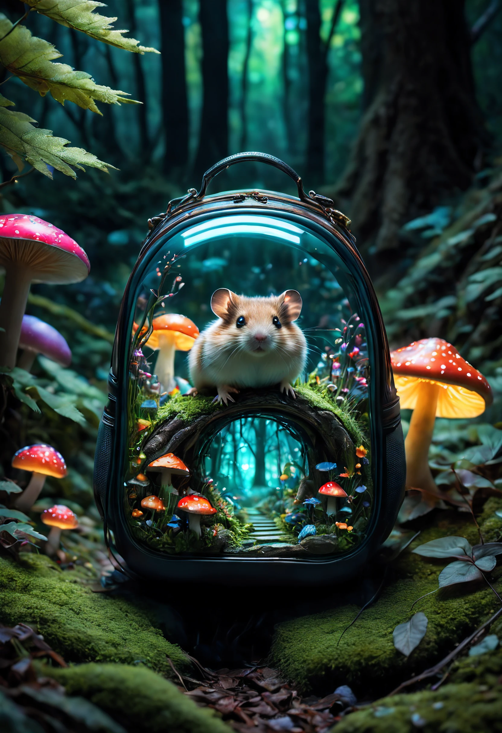 Hamster the Paladin, a pint-sized hero, rides gallantly on the back of an armored frog, their determined expressions capturing the essence of a lighthearted yet courageous quest for adventure.