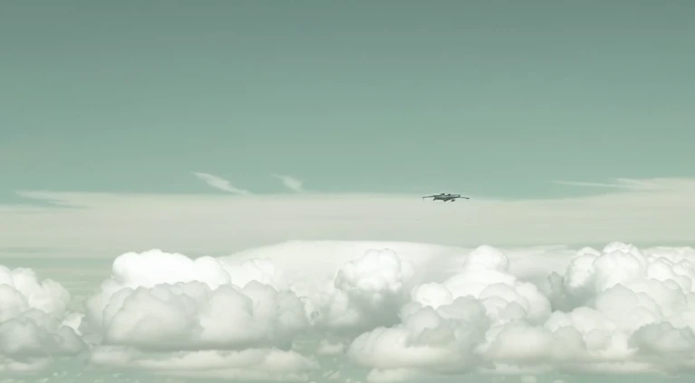 There is a plane flying high in the sky through the clouds, fly over the clouds, Fly in the clouds, Flying above the clouds, In the clouds, on cloud, between clouds, on cloud, Beautiful cloudy atmosphere, Rise to the cloud, Above the clouds, The air is cloudy, volumetric clouds and fog, cloudy atmosphere, view above the clouds, in a cloud
