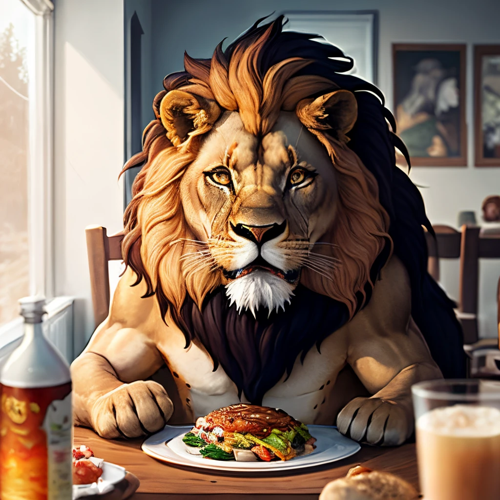 the Lion deers eats