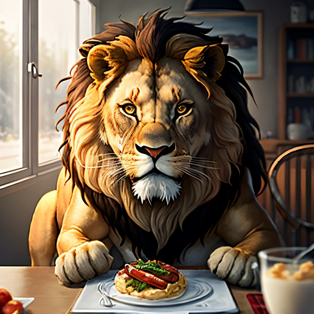 the Lion deers eats