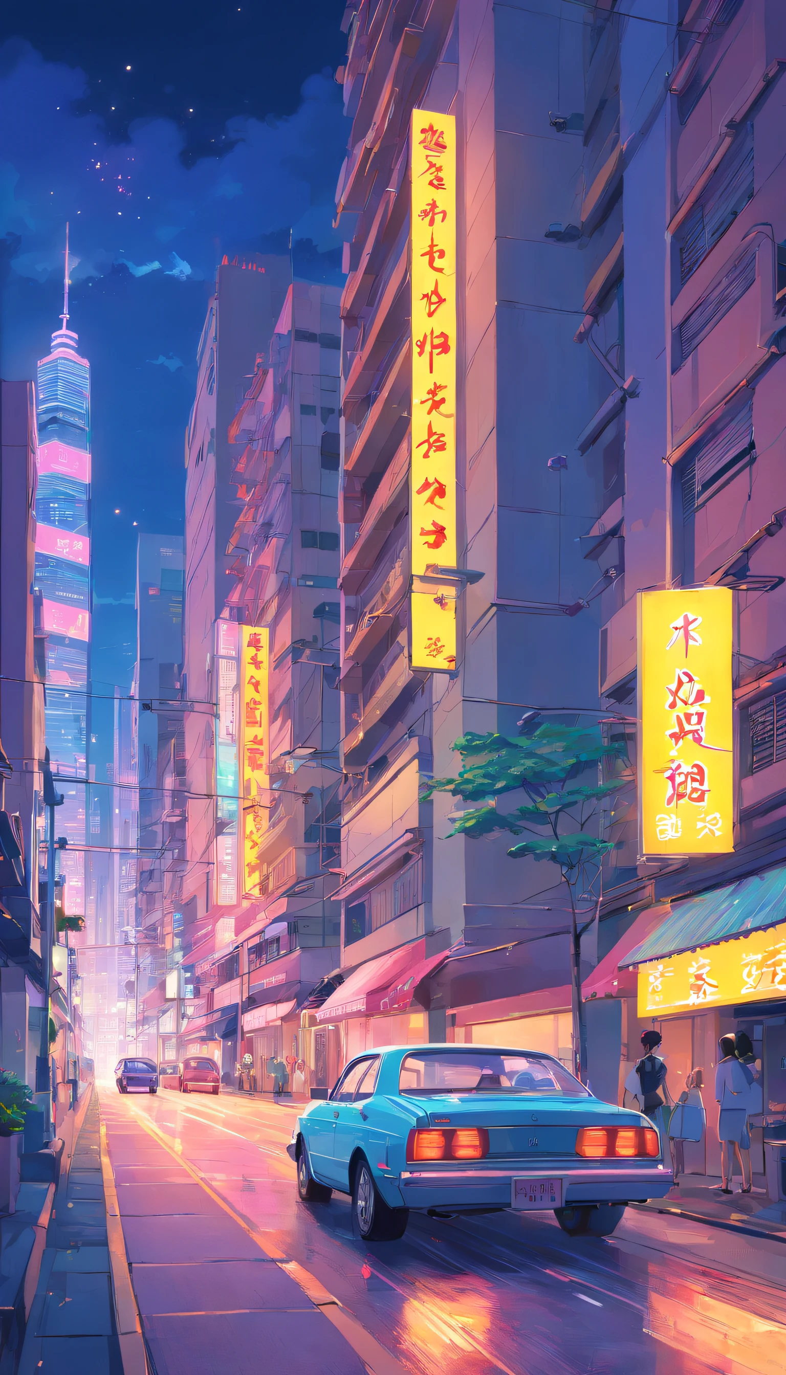 hong kong,Nason,buildings,Cars come and go,natta,fireworks,neon