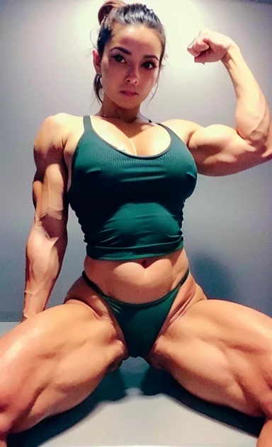 ((Melhor qualidade, 8k, Obra-prima: 1.3)), foco nítido: 1.2,bodybuilder female bump de 5cm veias e musculos: 1.4, pernas definidas bump 6cm, muito musculosa