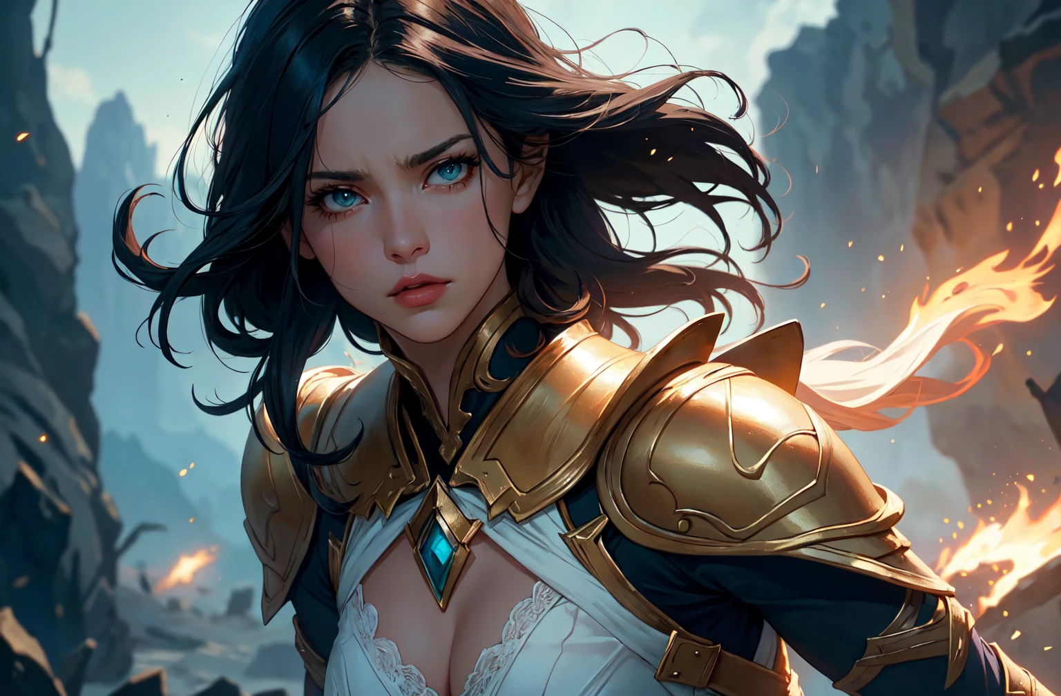 ((masterpiece)),(best quality), ((mature)) beautiful 1woman elf ranger, ((cinematic)), dynamic:1.2, intricate ((closed realistic)) armor, particles:1.2, (pastel:1.2), (black hair), (intricate cinematic background:1.2), (depth of field), (emotional face), fantasy, thriller, (Action movie), amazing, Powerful, Mysterious, ((dramatic scene from movie))