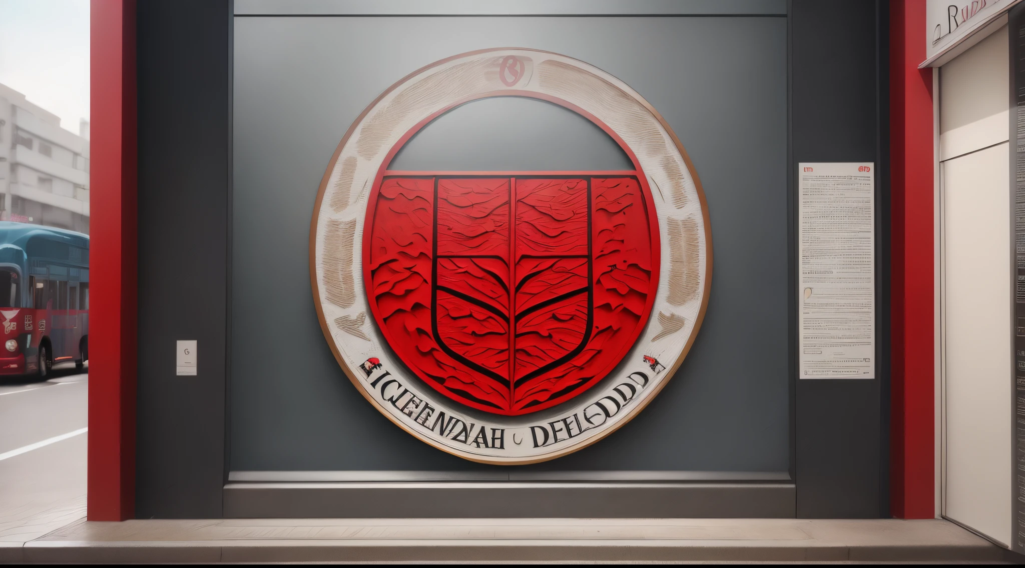 Crie um logo de um clube redondo com coroa da realeza de Portugal encima. Uma faixa vermelha na diagonal e ao fundo branco e escrito em negrito LDP. Nas bordas escrito 1958-2018