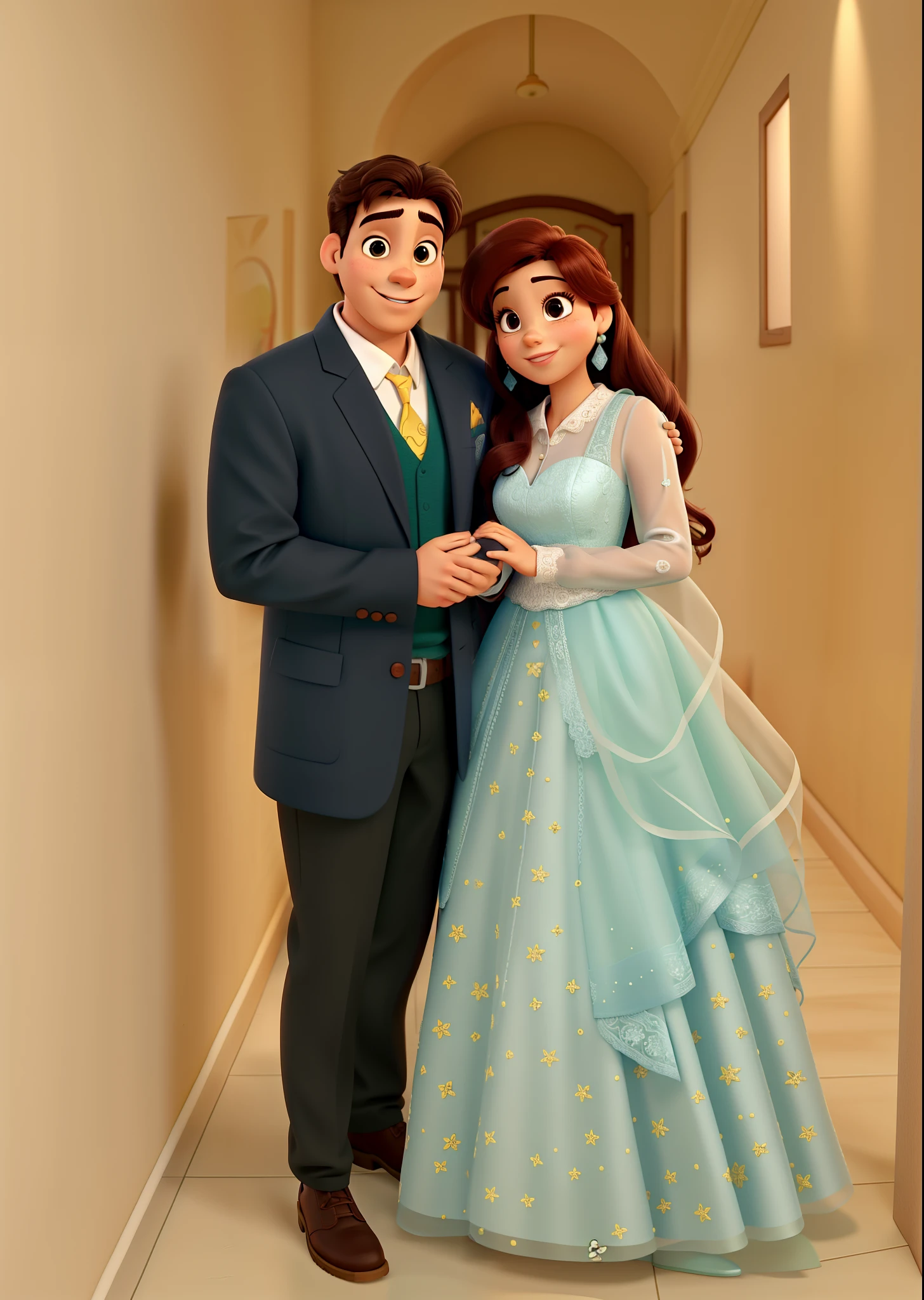 casal no estilo disney pixar, alta qualidade, melhor qualidade