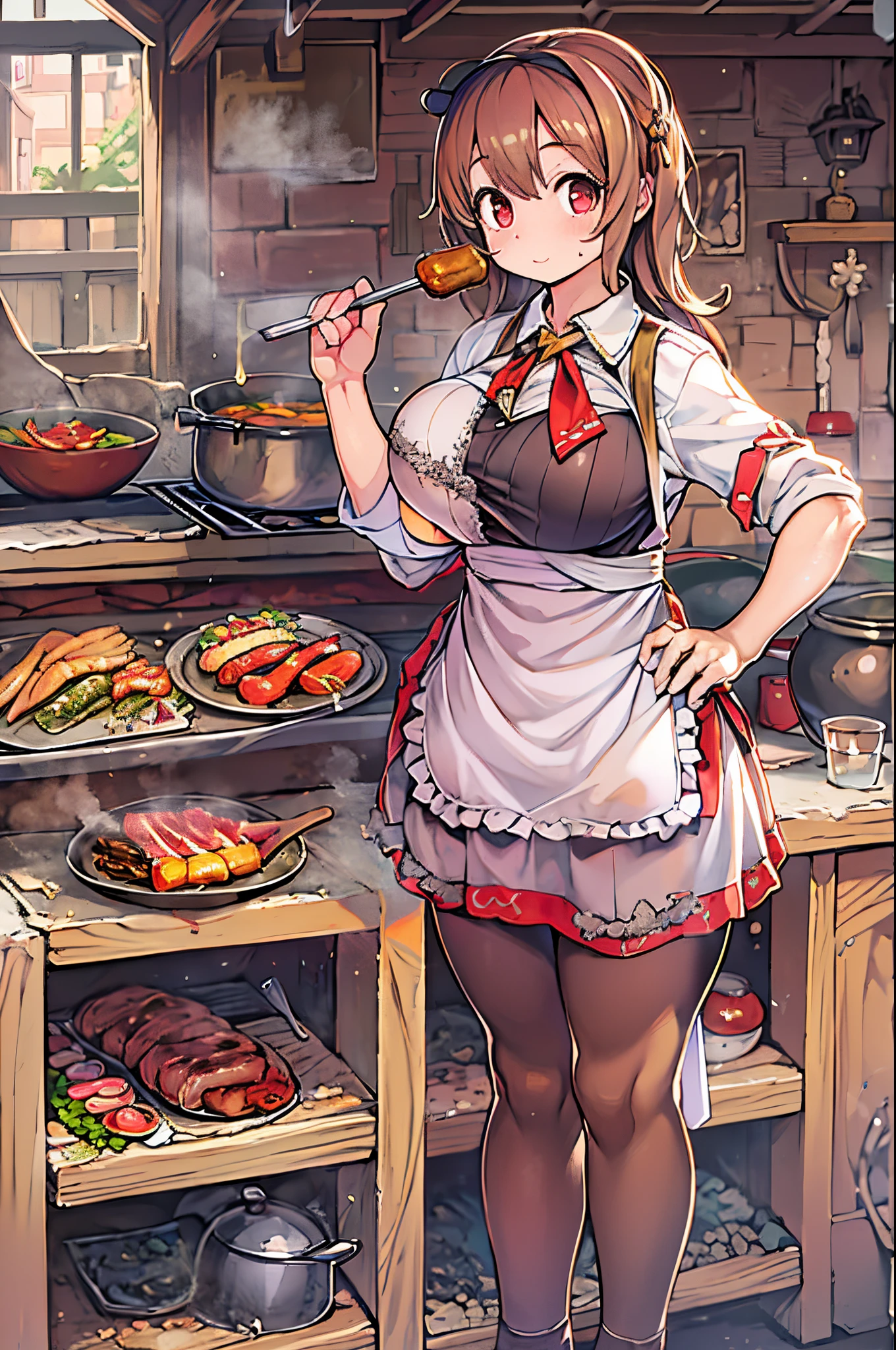 mulher de camisa branca segurando um celular na frente de um prato de comida, imagem de comida super realista, prestes a consumi-lo, Postagem 4k, 4 k post, foodporn, covered in organic meat, Mukbang, thicc, Tirado com Canon 5D MK4, vestido como um chef pasteleiro, foto de perfil 1024px, comer carne