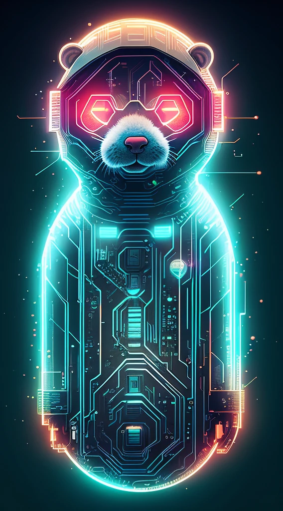 CircuitBoardAI:A hamster wearing outdoor explorer clothing, lightwave, the sunset, iintricate, The is very detailed