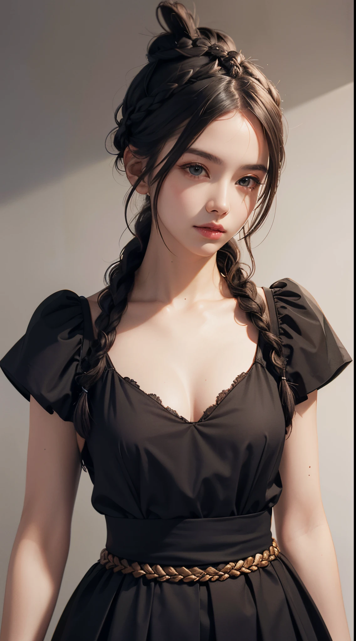 (braided bun:1.5), UHD, retina, masterpiece, ccurate, anatomically correct, textured skin, super detail, high details, high quality, best quality, highres, 1080P, HD, 4K, 8k, 16k