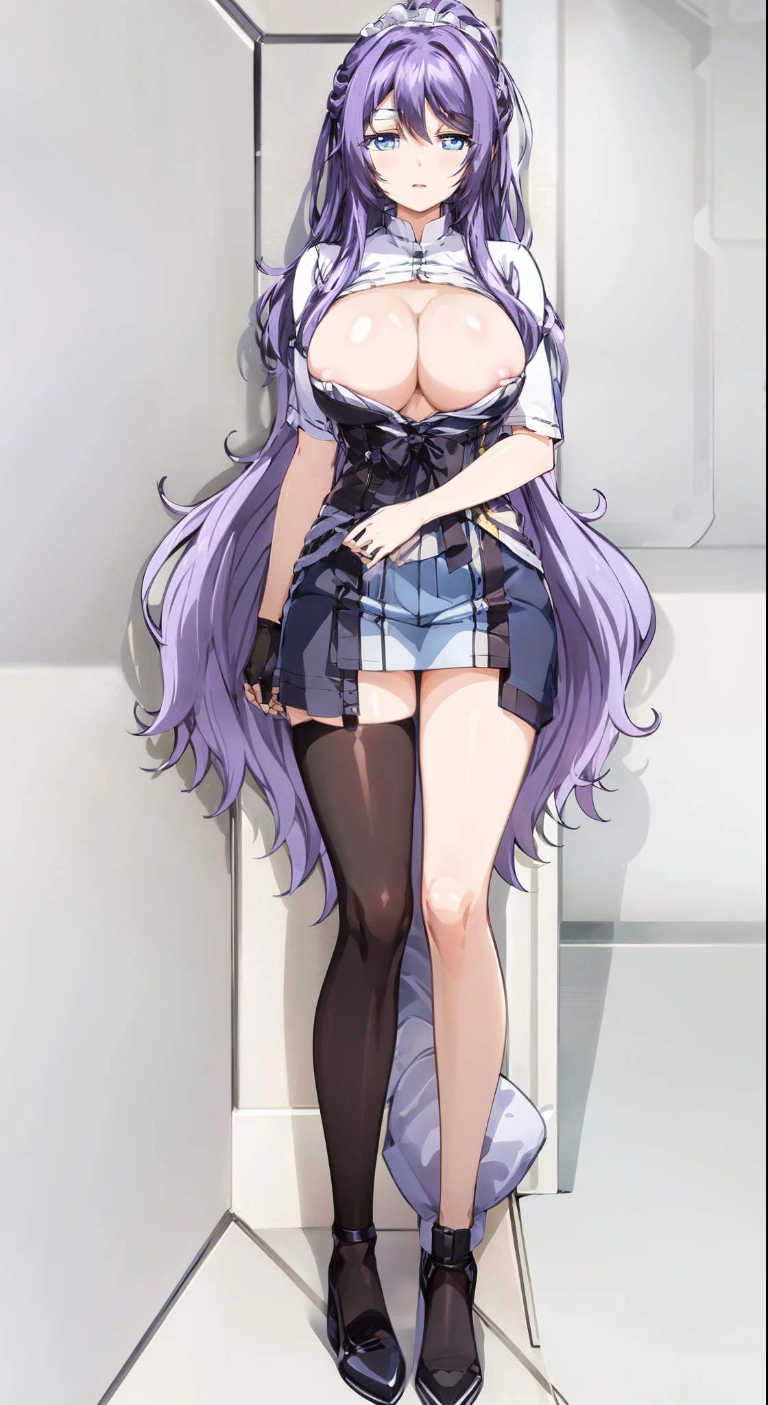 One with purple hair, girl,Bigchest