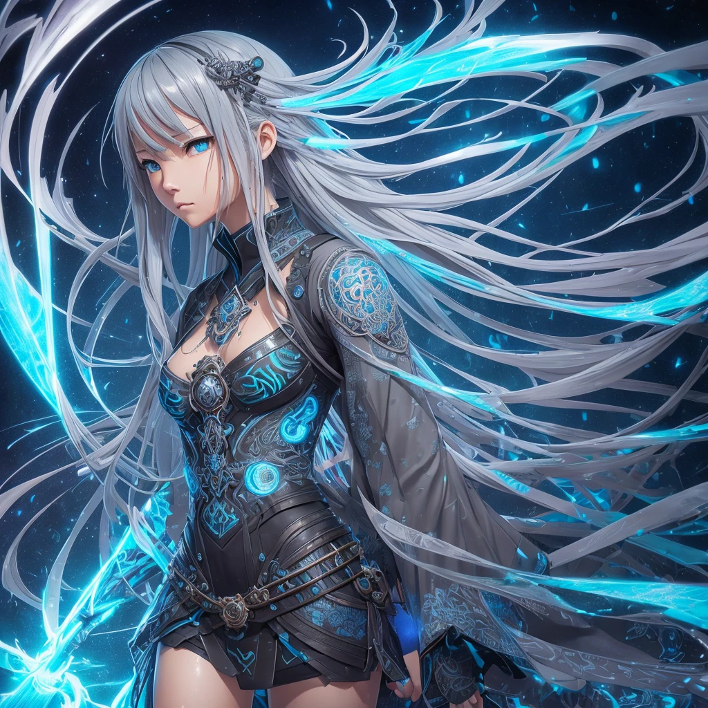 (((bitch, bad girl))), (((Japanese looks, gray eyes))), young anime girl, ((skinny girl)), long platinum blue hair, anime blue eyes, Full body, ,glamour, (((no clothed))), wet skin, Wet hair, night sky, rain, Bokeh, hyperdetailed painting, luminism, art by Carne Griffiths and Wadim Kashin concept art, 4k resolution, fractal isometrics details bioluminescens , 3d render, octane render, intricately detailed , cinematic, trending on artstation Isometric Centered hypereallistic cover photo awesome full color, hand drawn , gritty, realistic mucha , intricate, hit definition , cinematic,Rough sketch, bold lines, on paper.