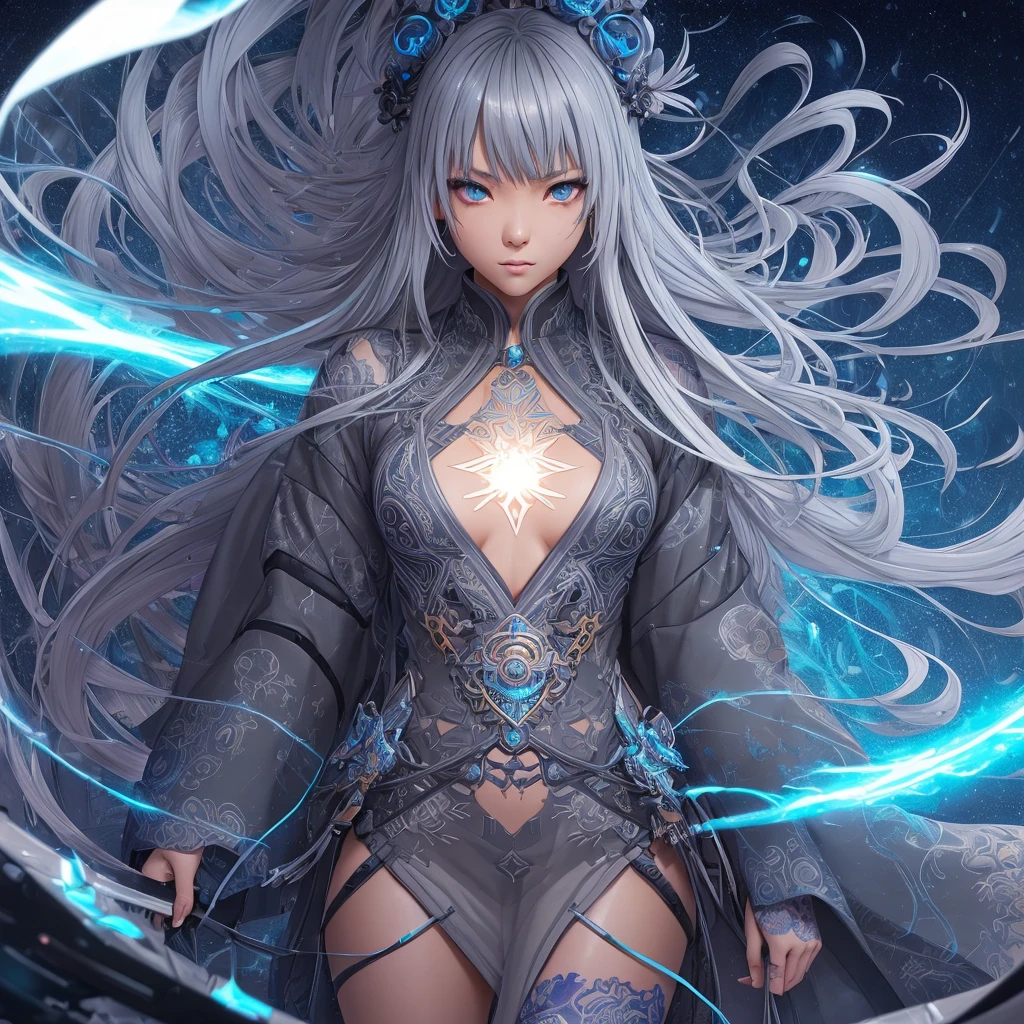 (((bitch, bad girl))), (((Japanese  looks, gray eyes))), young anime girl, ((skinny girl)), long platinum blue hair, anime blue eyes, Full body,  ,glamour, (((no clothed))), wet skin, Wet hair, night sky, rain, Bokeh, hyperdetailed painting, luminism, art by Carne Griffiths and Wadim Kashin concept art, 4k resolution, fractal isometrics details bioluminescens , 3d render, octane render, intricately detailed , cinematic, trending on artstation Isometric Centered hypereallistic cover photo awesome full color, hand drawn , gritty, realistic mucha , intricate, hit definition , cinematic,Rough sketch, bold lines, on paper.