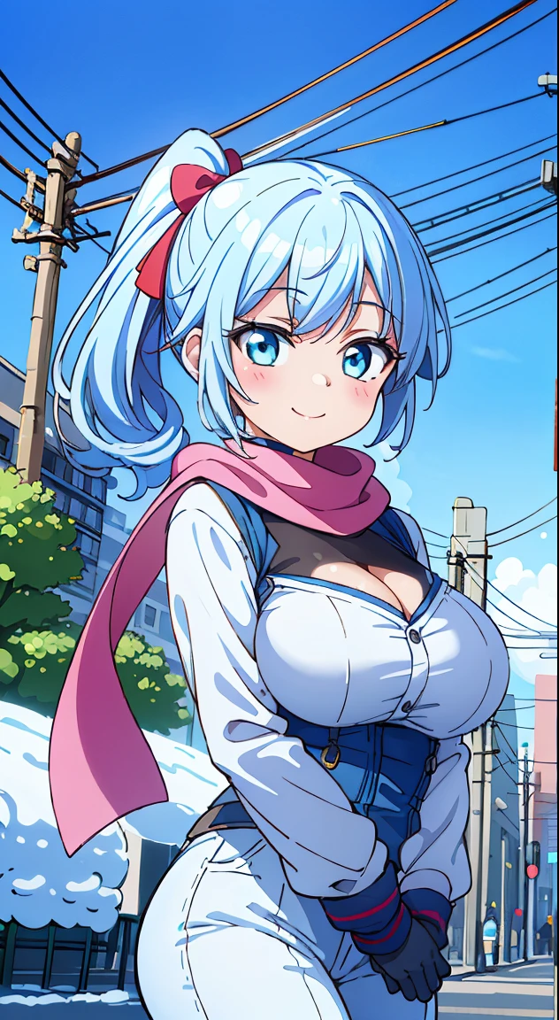 masutepiece,Best Quality,(Absurd realistic structure details),(High resolution complex and detailed text quality),(High-resolution microstructure、High poly 3 boobs boobs D rendering correction),Methods of geometry,Careful explanatory anatomy,
BREAK,
1 beautiful girl, 1 person,Solo,(Cute:1.5),(Chibi:0.6),(kawaii:1.5),(Lori:0.5),( years olirl),Very detailed,colourfull,highest details,Clear skin,Beautiful skin,Shy,Very detailed,colourfull,highest details,Clear skin,Beautiful skin,Shy skin,1 beautiful girl,{Heterochromia,blue eyess,verd s eyes:1.9},star eye silhouette, BREAK,(pale blue hair, Medium length:1.4),(Side Ponytail,A little curly hair,Single-sided twisted blade,Princess Cut:1.3),(cleavage of the breast,Large breasts,Beautiful , gleaming skin,Clear skin, Beautiful skin,(best quality face),(Top quality glowing eyes), (The best smile,Doya face:1.45), BREAK (Pink Theme:1.4), (Vivid colors:1.3), (A basic T-shirt under the vest:1.2), (Slim Fit Jeans:1.13),( sneakers:1.15),Looking at Viewer, Sparkle effect, random colored petals, Many petals, Fluttering petals, prismatic effects,
BREAK,(day), a closed mouth,(architecture, building, Choker, city, Cityscape, Outdoors, building, city,lamp post, Power lines, scarf, skyporn, Snow, Solo, utility pole, Winters:1.55), Waterfall,depth of fields,
BREAK,wakame,wakame,wakame,(Cowboy Shot:1.4),
BREAK,(Blurry background:1.3),(absurderes, hight resolution, Super Detail Art),cel shading,Clear Color, Lonely optical effect, Beautiful pictures, Bright glow, mystic atmosphere,(Close-up of girl:1.1), Mystical light particle effect,manga influence, clean line drawings,