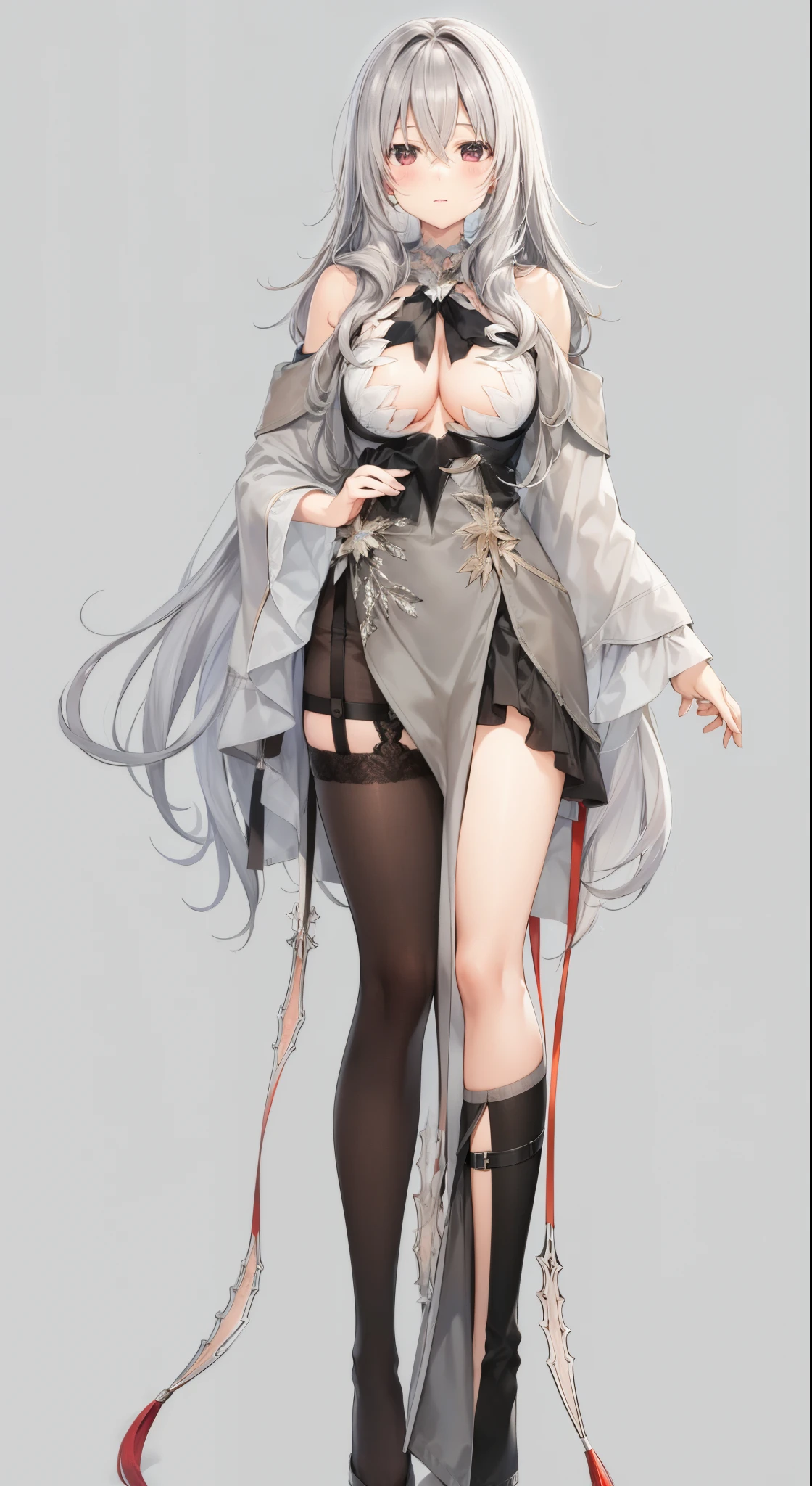 A gray-haired one，Teenage girl，Bigchest