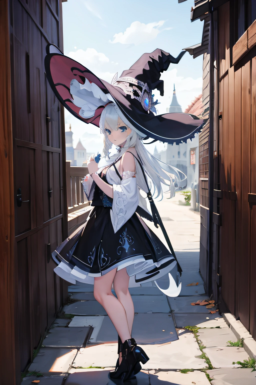 white  hair,Dressing up as a witch&#39;s has,fullnude