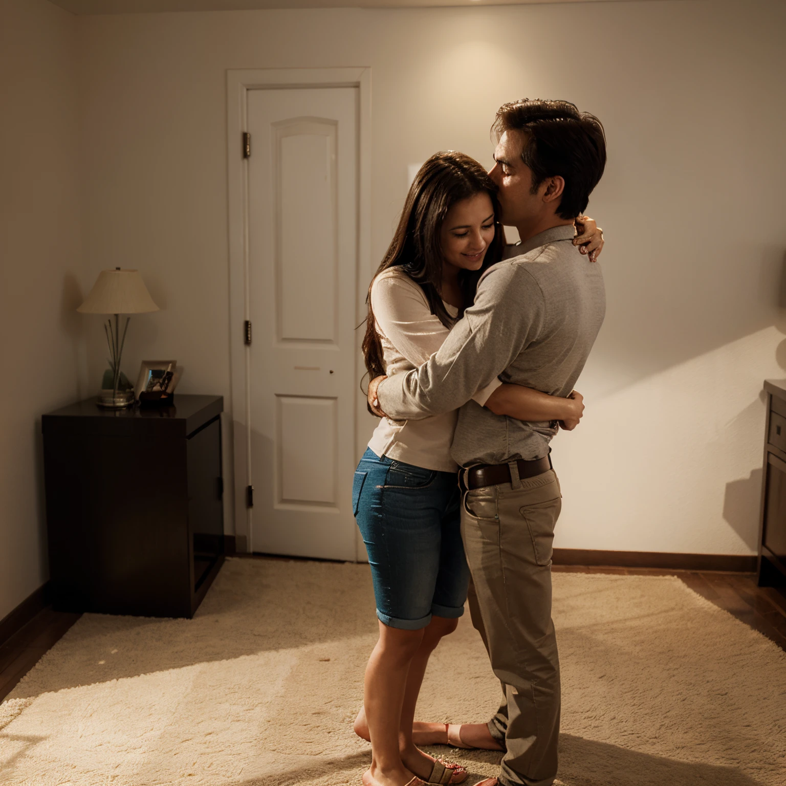 Dear husband hug with 3D image
