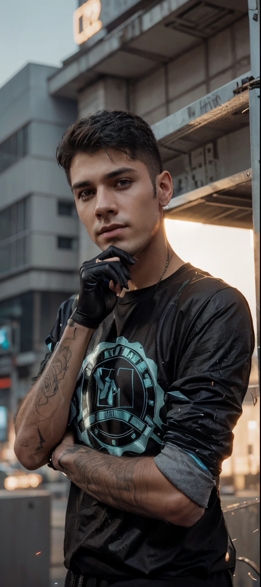 Change background cyberpunk handsome boy, realistic face, 8k, ultra realistic,