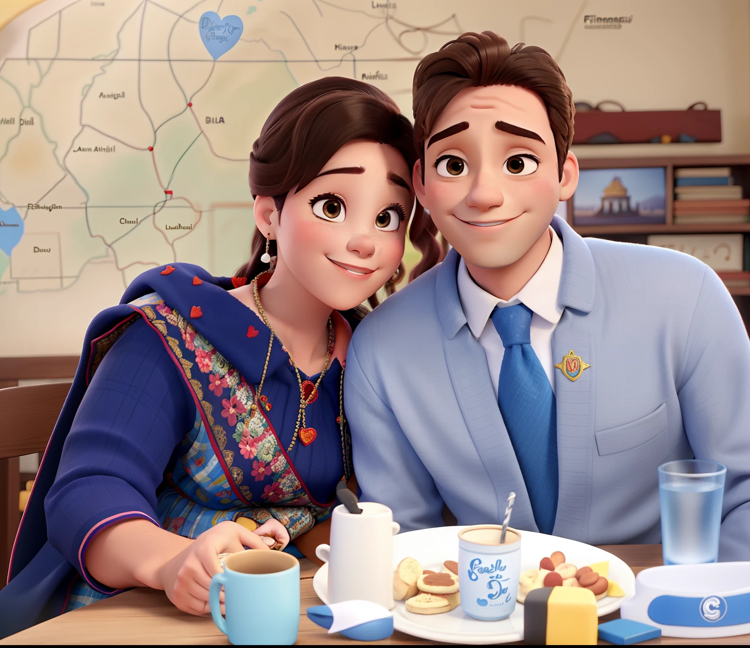 Casal feliz igual filme da Disney amor
