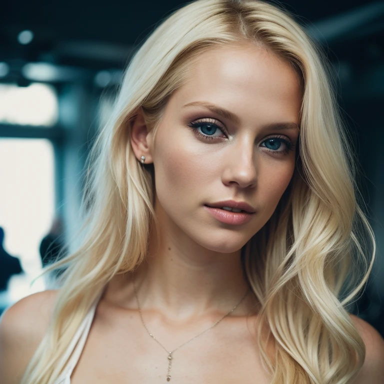 blond woman in a white folder posing for a picture, a portrait by Seb McKinnon, reddit, digital art, blonde goddess, beautiful blonde girl, gorgeous woman, dasha taran, beautiful blonde woman, sexy girl, anna nikonova aka newmilky, instagram model, a gorgeous blonde, stunning woman, irina nordsol kuzmina, gorgeous female, sexy look at the camera, dancing in a club,