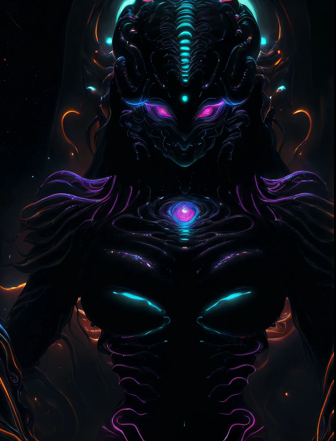 Terrifying alien space monster with gold and silver skin,holding a cane with red,verde,Diamantes naranjas y azules,futuristic,((masculino,cuerpo completo)),Arte de Boris Vallejo,h.r. Giger y Julie Bell,((Arte ultrahiperrealista,elegante,Bellas Artes)),((hiperdetallado,obra maestra,32K,Ultra HD.)).