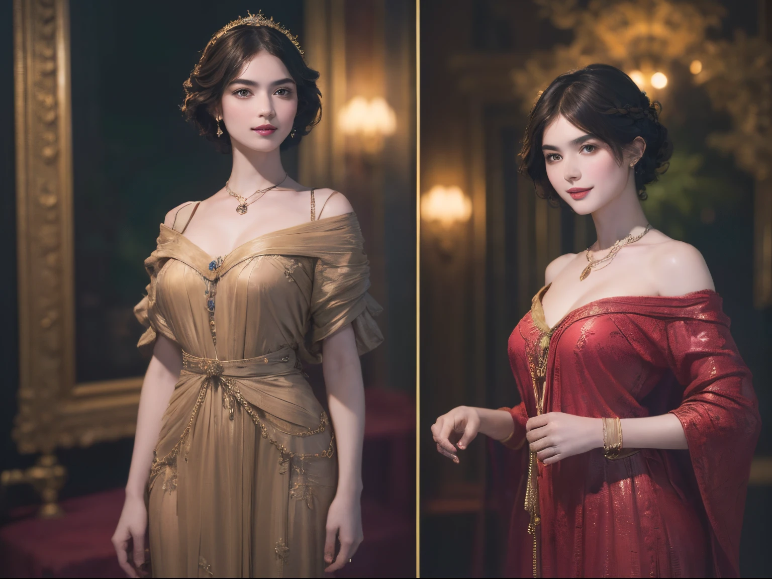 118
(a 20 yo woman,is standing), (A hyper-realistic), (high-level image quality), ((beautiful hairstyle 46)), ((short-hair)), (Gentle smile), (breasted:1.1), (lipsticks), (florals), (Light and Darkness), (rembrandt painting), (Luxurious room), (depth of fields)