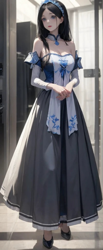 (fully body photo),Fluorescent background,(1 Witch,Flash fluorescence,military hat,Transparent tulle kimono,Delicate tiara,ssmile),(paper art,Quilted paper art,geometry),(Lots of colors,Best quality at best,high detal,tmasterpiece,movie light effect,4K,lightand shade contrast),Blue transparent tulle cheongsam,pigtails,Red knee-length socks,luminous totem,eBlue eyes,green hair and big breasts,long braid,Nice face,blacksilk