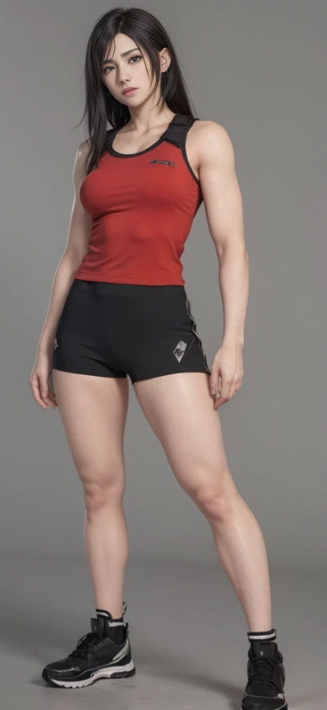 (best quality,ultra-detalhado),(Realistic:1.37),Tifa Lockhart, Rosto bonito e detalhado, expression serious, maquiagem preta nos olhos, textura ultra realista, rosto delicado, corpo delicado, Fit physique, sexy look expression, olhar sensual