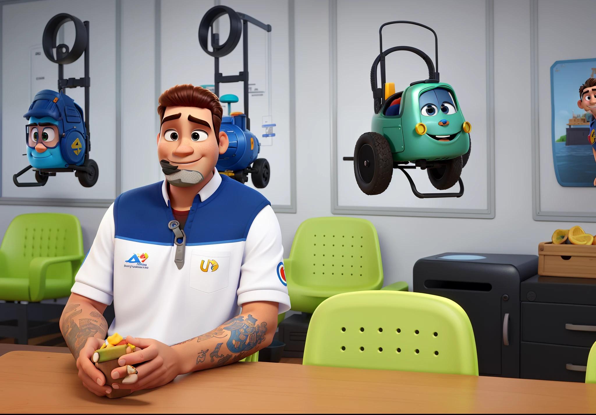 Um homem estilo disney pixar, cabelo loiro, alta qualidade, melhor qualidade