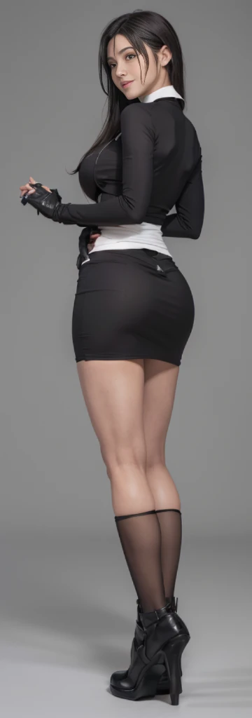 (best quality,ultra-detalhado),(Realistic:1.37),Tifa Lockhart, Rosto bonito e detalhado, smiling expression, maquiagem preta nos olhos, textura ultra realista, rosto delicado, corpo delicado, Fit physique, sexy look expression, olhar sensual