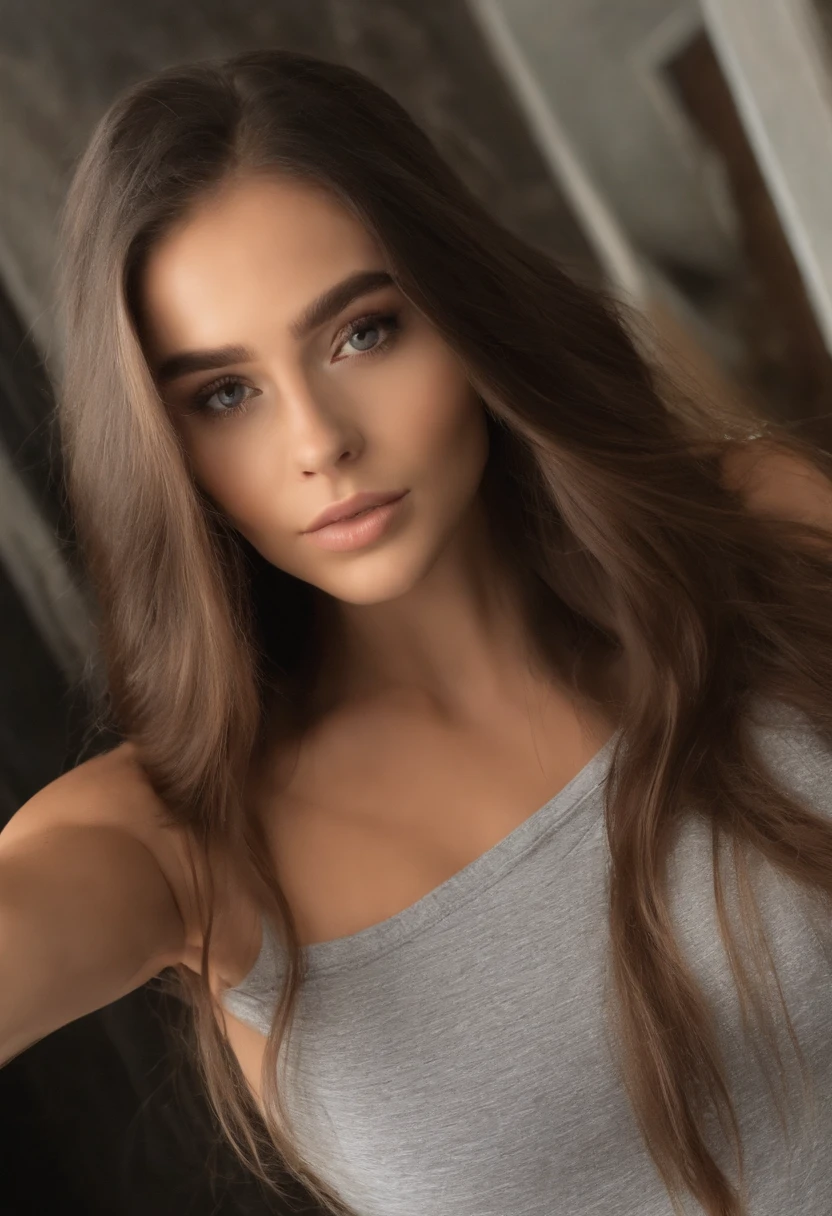mulher com regata e calcinha combinando, menina sexy com olhos azuis, Retrato Sophie Mudd, Retrato de Corinna Kopf, cabelos loiros e olhos grandes, Selfie de uma jovem mulher, Olhos no quarto, Violeta Myers, ohne Maquiagem, maquiagem natural, staring directly at camera, Rosto com Artgram, dezentes Maquiagem, Impressionante tiro de corpo inteiro, no quarto, Fission