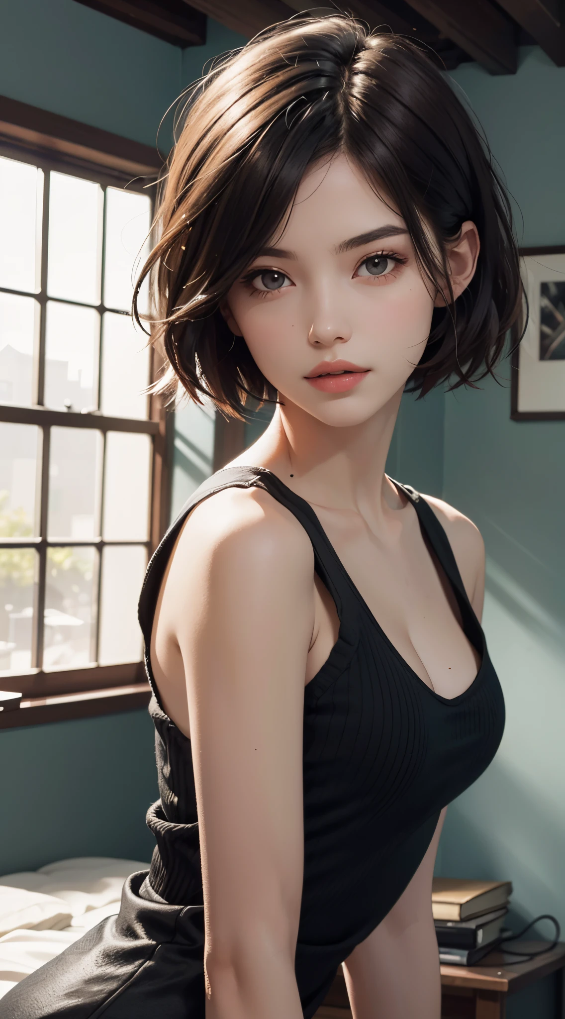 (very short hair:1.5), UHD, retina, masterpiece, ccurate, anatomically correct, textured skin, super detail, high details, high quality, best quality, highres, 1080P, HD, 4K, 8k, 16k