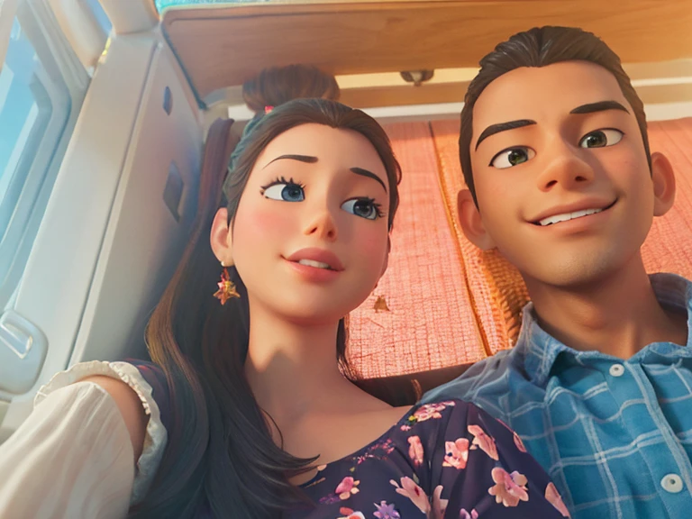 Realistic high quality backgroud 3D disney lovely couple