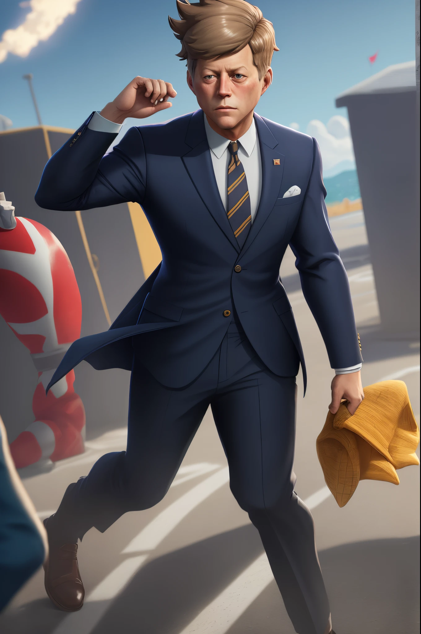 John F. Kennedy Fortnite skin with presidential suit