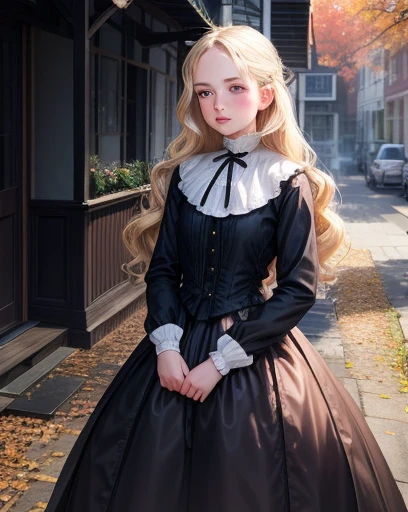 western fantasy,victoriana,A beautyful girl,The stands up,Austere clothininimalistic outfit