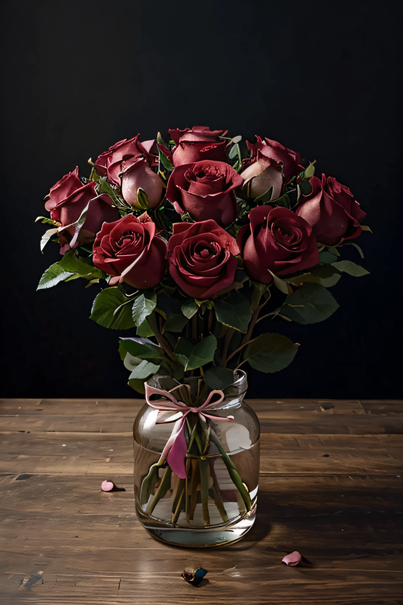 A big fully bloomed rose surrounded by roses of different colours