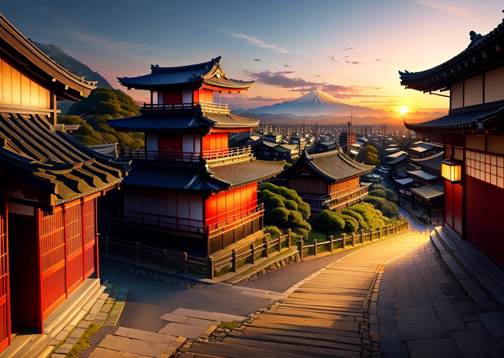 Templo Kyoto Japan atardecer