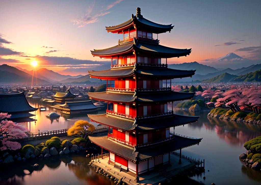 Templo Kyoto Japan atardecer