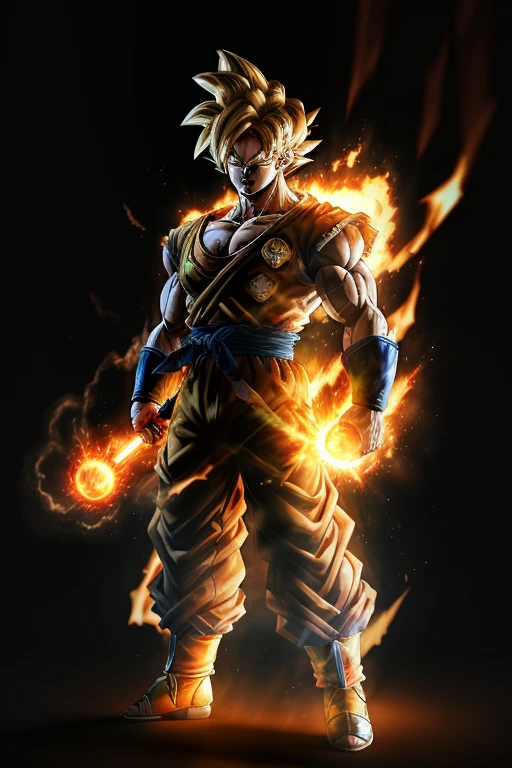 masterpiece, best quality, goku, super Saiyan, yellow hair