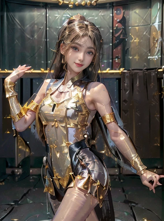 (Master masterpiece:2)、(((extremely fine and beautiful)))、(16k UHD:2)、(Wet sexy adult woman:1)、(Sheer Metal Gold See-Through Leotard:2)、(Black pantyhose:1.6)、(medium large breasts)、(Transparent skin:1.6)、(Long ponytail hair:1.8)、(Beautiful eyes:1.8)、(dance:2)、(Nominal body type)、(Glamorous:1.4)、(musculature:1.4)、(Thin thighs:1.6)、(Thin leg:1.6)、(A smile)、(Dance Studio:2))、Correct anatomy、Good anatomy、(((The ultra -The high-definition)))、(ighly detailed)), ((Very detailed and beautiful)), ((Very detailed and beautiful)), (luminism)),
