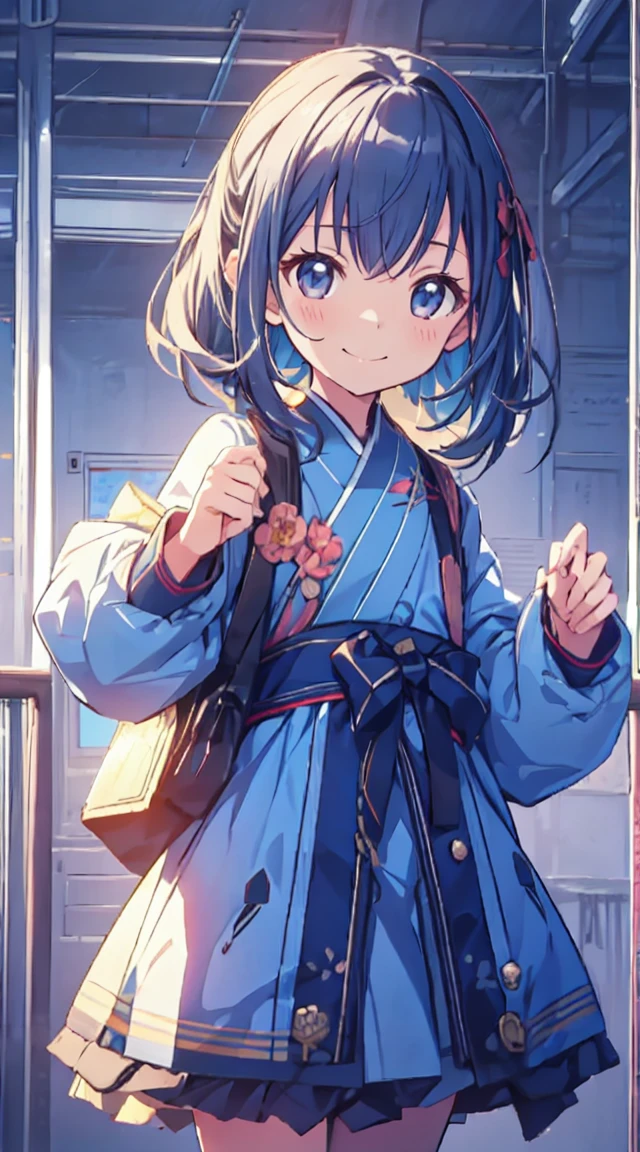 masutepiece, Best Quality,Illustration, Wallpaper, ultra -detail, 1little girl、♡、((Futomo))、Poses in motion、soft smiling