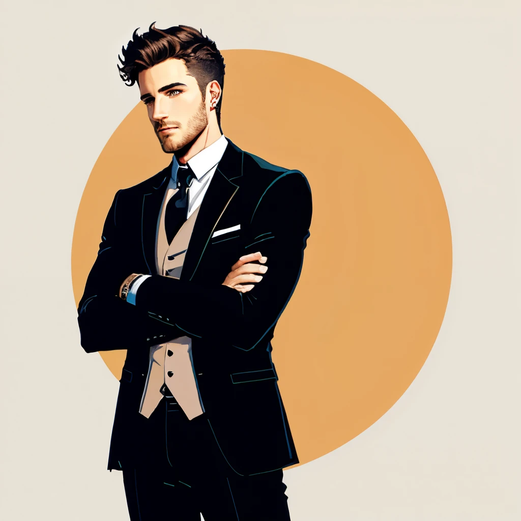 Male standing illustration host type