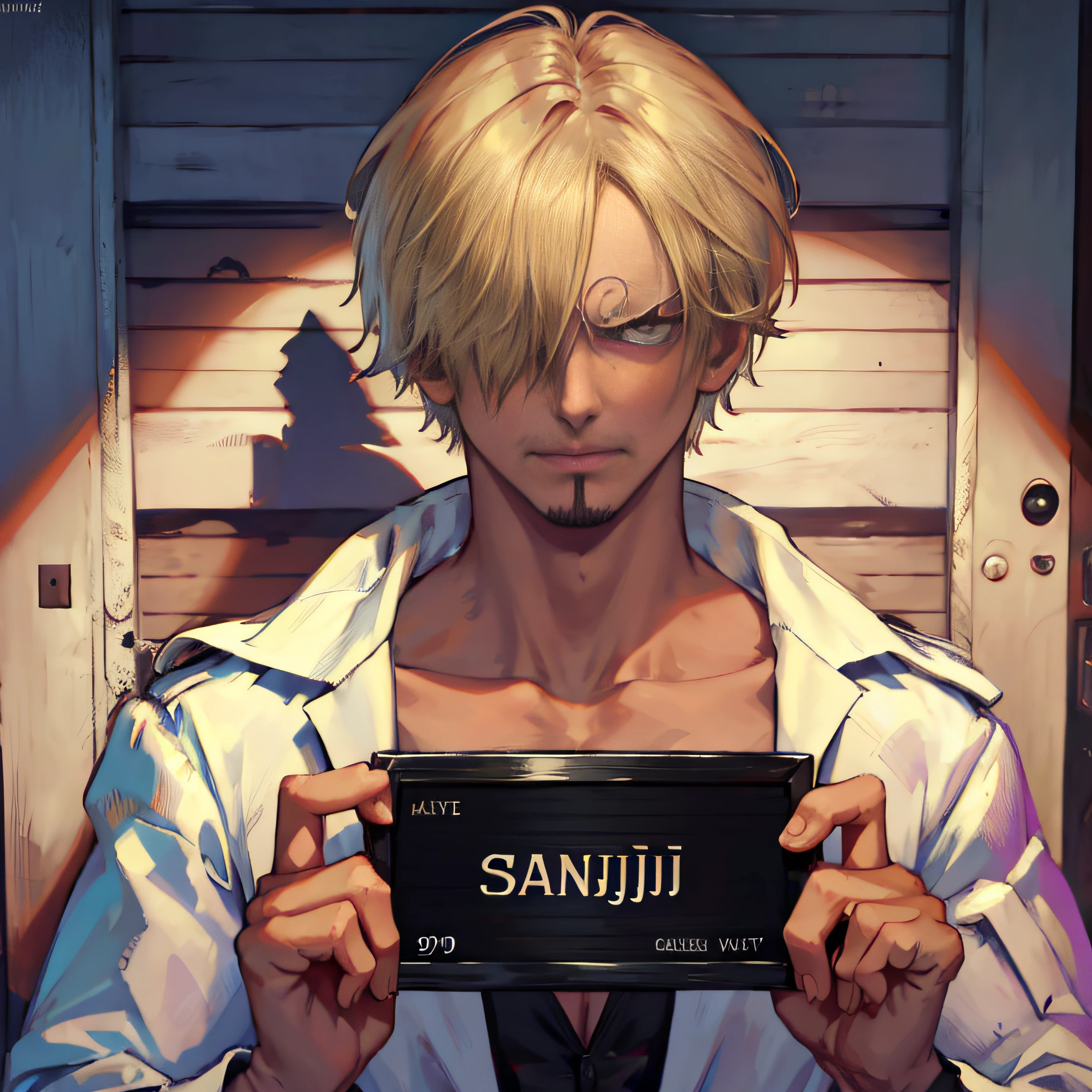 corpse, sinister, male, looking at the camera, ultra realistic, fully detailed, cemetery environment, bright eyes, white dress torn and stained with blood, bones exposed, putrid wounds, sensual, terrifying, bruised by the body, exposed fracture in the collarbone, slight smile, super detailed, white eyes,gun shots in the body, Vinsmoke Sanji, Clear eyes,